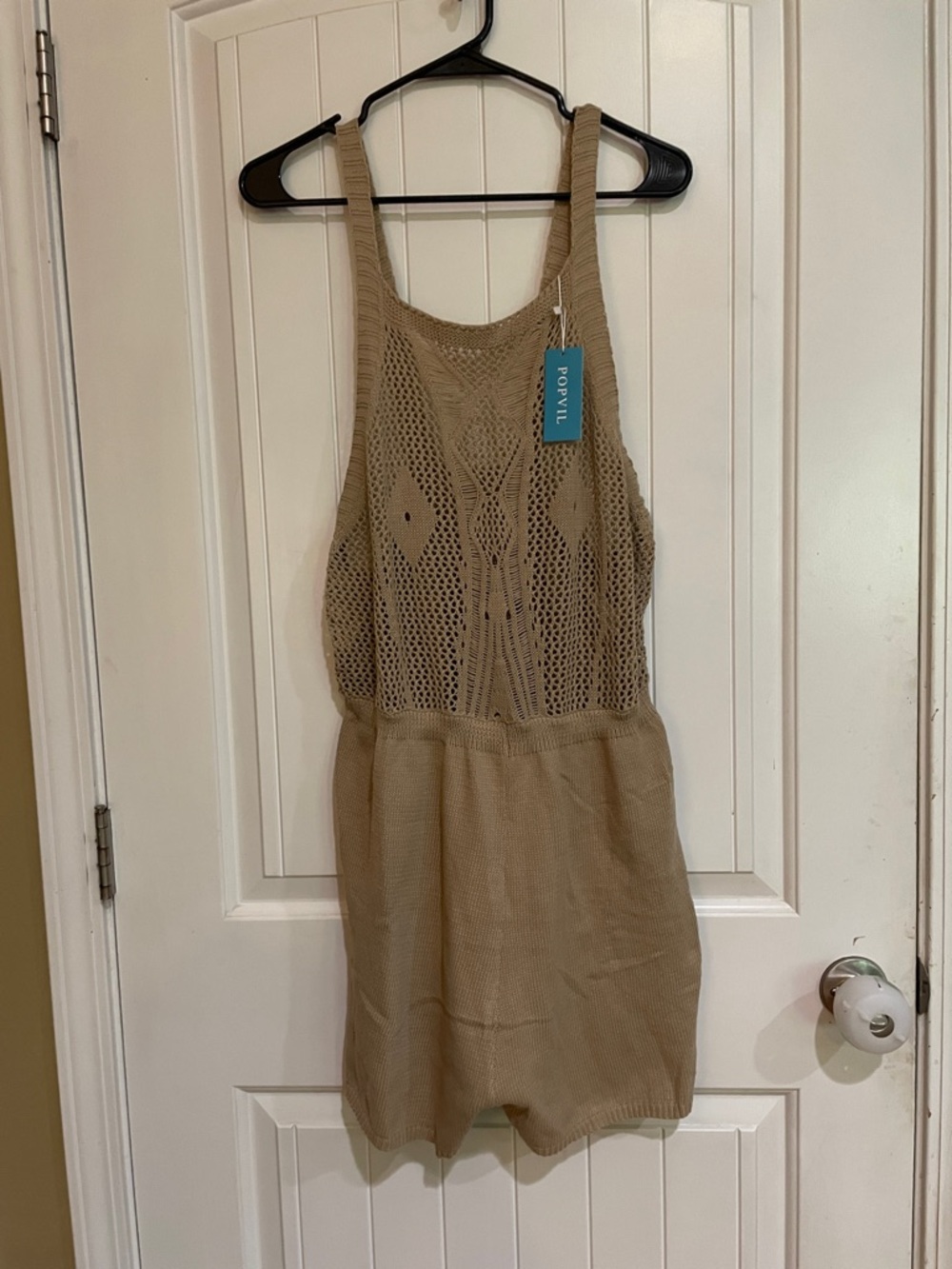 Popvil size XL tan color shorts romper/coverup. NWT